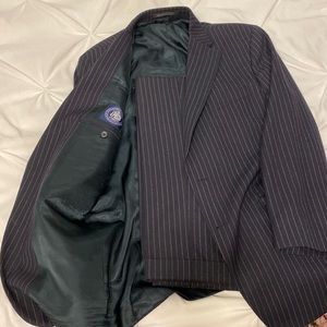 MENS J PRESS CLASSIC BLUE PINSTRIPE SUIT. MADE IN CANADA